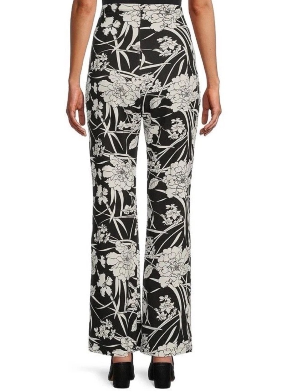 Bryn Walker Size S Modal Ponti Floral Print High Waist Flare Leg Pants NWT - Picture 2 of 6